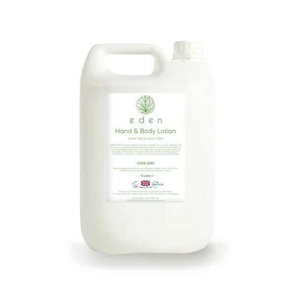 Eden Green Tea & Lemon Zest Hand & Body Lotion 5L 3 Eden Green Tea & Lemon Zest Hand & Body Lotion 5L