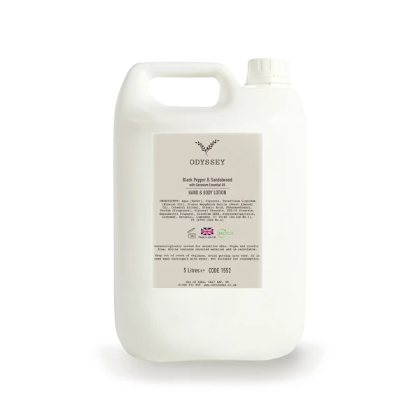 Odyssey Black Pepper & Sandalwood Hand & Body Lotion 5L 3 Odyssey Black Pepper & Sandalwood Hand & Body Lotion 5L