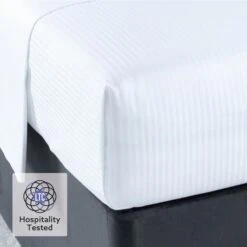 Luxury Cotton Micro Stripe 300 Thread Count Flat Sheet