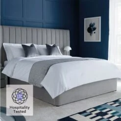 Luxury Cotton Micro Stripe 300 Thread Count Flat Sheet -Hotel Supply Store 2201 3 Zoom