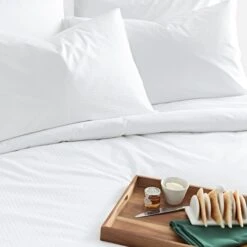 Luxury Cotton Micro Stripe 300 Thread Count Flat Sheet -Hotel Supply Store 2201 7 Zoom