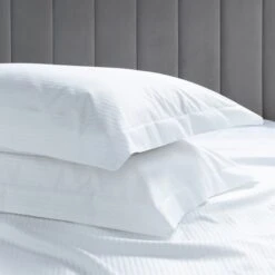 Luxury Cotton Micro Stripe 300 Thread Count Oxford Pillowcase - Pair -Hotel Supply Store 2204 5 Zoom