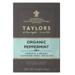 Taylors Organic Peppermint Tea Bags (Tag & Envelope) - Pack Of 20