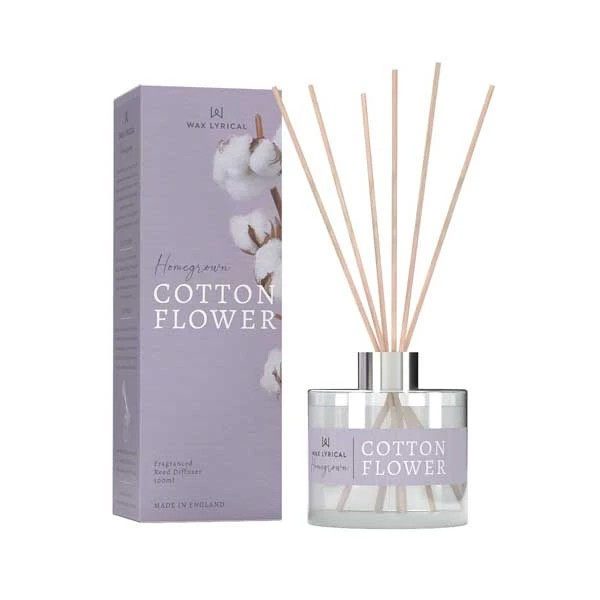 Wax Lyrical Homegrown Reed Diffuser Cotton Flower 100ml 3 Wax Lyrical Homegrown Reed Diffuser Cotton Flower 100ml