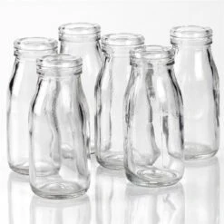 Glass Mini Milk Bottles 200ml - Pack Of 6