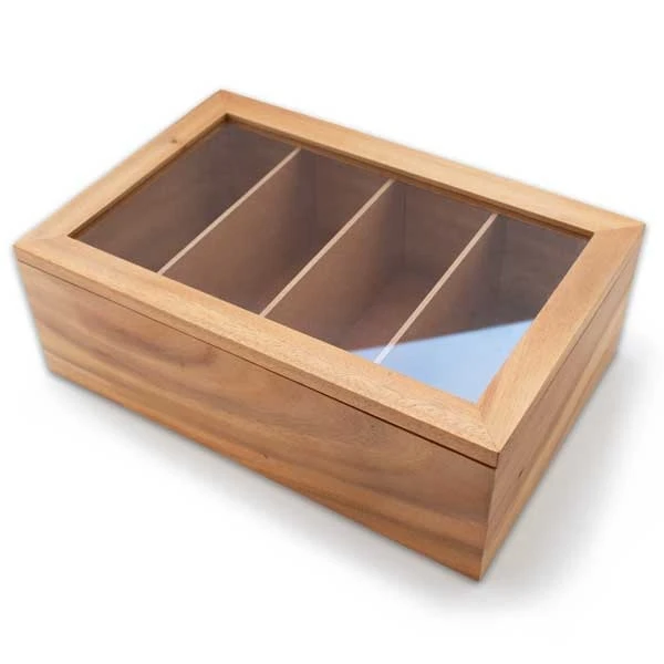 Acacia Wooden Tea Box - 30 X 20 X 10cm 4 Acacia Wooden Tea Box - 30 X 20 X 10cm - Image 2