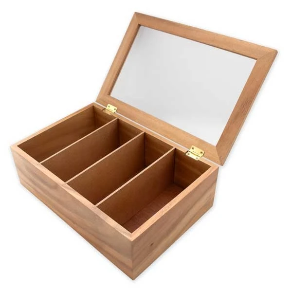 Acacia Wooden Tea Box - 30 X 20 X 10cm 5 Acacia Wooden Tea Box - 30 X 20 X 10cm - Image 3