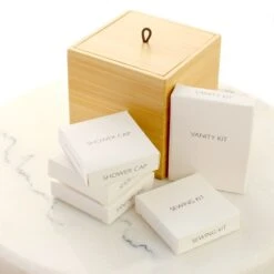 Wooden Bamboo Cube Container -Hotel Supply Store 7024 4 Zoom