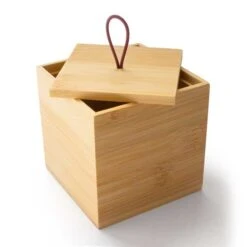 Wooden Bamboo Cube Container -Hotel Supply Store 7024 7 Zoom
