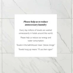 Towel Washing Notice - Pack Of 3
