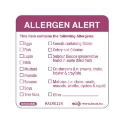 Removable Allergen Labels - Pack Of 500