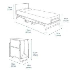 Jay-Be Crown Premier Folding Single Hotel Bed -Hotel Supply Store 9499 DS 6 Zoom